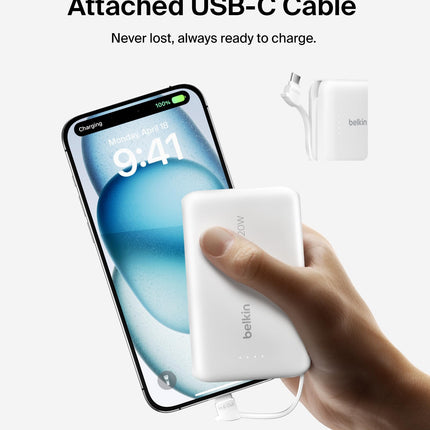 Belkin 10000mAh 20W USB C Power Bank, Portable Charger for iPhone & iPad