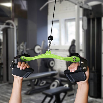 Home Gym Fitness Spreader Bar Multi-Grip Wide LAT Pull Down Bar, Neutral Grip Handle, LAT Pulldown Attachments Long Bar for Cable Pulley System Machine, T-bar Row Landmine Attachment (SP-02)