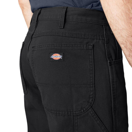 Dickies Pantalón vaquero de pato para hombre, talla grande, ajuste relajado, color negro, 46x32