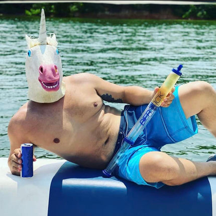 Bierstick 2.0 Beer Bong Syringe - College Gift Party Tool - Perfect for Tailgating, Spring Break, and Boat Parties - Funnel Holds 24oz with Removable Mouthpiece
