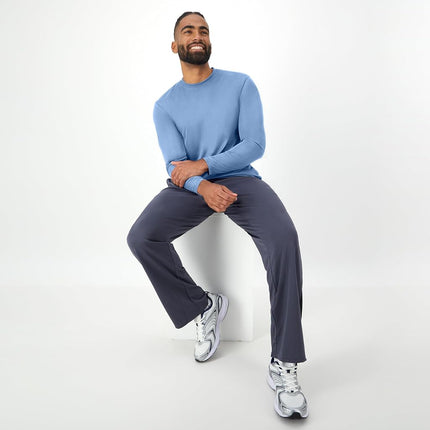 Hanes Men's Long Sleeve Cool DRI T-Shirt UPF 50-Plus, Light Blue, Small (Pack of 2)
