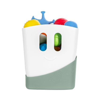Ubbi Stand Up Bath Toy Storage Organizer, Bath Caddy with Removable Drying Rack Bin for Toddlers and Baby, Sage