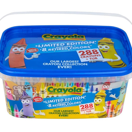 Crayola Crayon Tub (288ct), Bulk Crayons for Kids, Limited Edition Crayon Colors, Classroom Art Supplies for Preschool & Kindergarten,