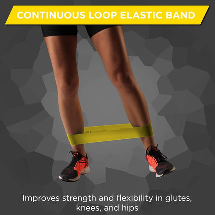 THERABAND Resistance Band Loop, Professional Latex Band for Pilates, Crossfit, Yoga, Stretching, Physical Therapy, Strength Training without Weights, 45.5cm, Yellow, Light, Beginner Level 1, 10 Pack