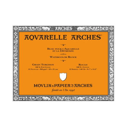 Arches Watercolor Paper Block, Rough, 9" x 12", 14