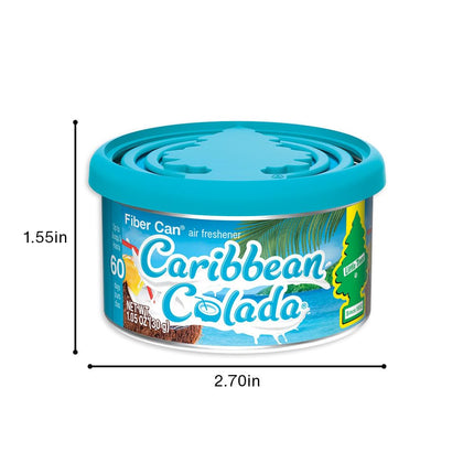 Little Trees Car Air Freshener. Fiber Can Provides a Long-Lasting Scent for Auto or Home. Adjustable Lid for Desired Strength. Caribbean Colada, 4 Air Fresheners