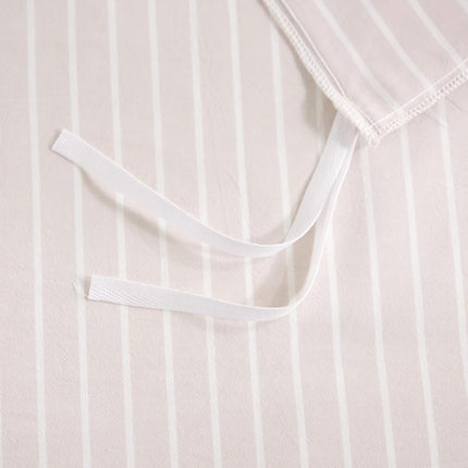 NEXHOME PRO Striped Duvet Cover King Size,100% Washed Cotton Bedding Set,Textured Linen Feel,Breathable,Organic,3 Piece(White Stripes 104x90)