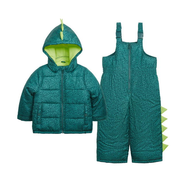 Carter's Kids Snowsuit, Dark Green Dino, 12 Months
