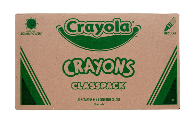 Crayola 832 Ct Crayon Classpack, 64 Assorted Color