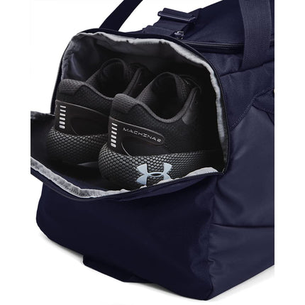 Under Armour UA Undeniable 5.0 Duffle, Water-Resistant Gym Bag, Comfortable and Versatile Unisex Duffle Bag,Midnight Navy / Midnight Navy / Metallic Silver