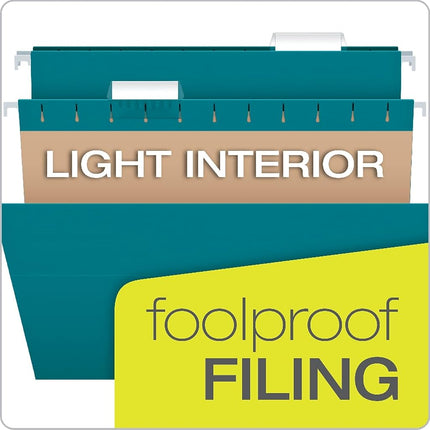 Pendaflex Essentials Hanging Folders, Letter Size, Teal, 25 per Box (81614)