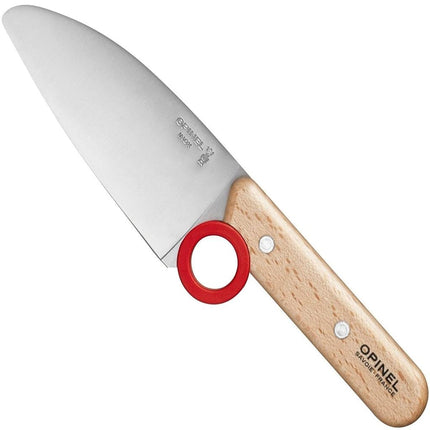 Opinel Le Petit Chef 3pc Set (Kitchen Knife S/S 10cm/Peeler/Finger Protector) Red