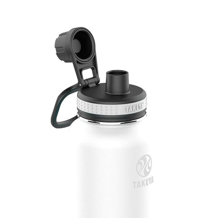 Botella de agua Takeya Originals de acero inoxidable con aislamiento al vacío, 0,9 litros / 32 onzas, blanco