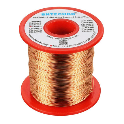 BNTECHGO 24AWG Magnet Wire 1lb Natural Enameled Copper Wire 0.0197"(0.50mm)