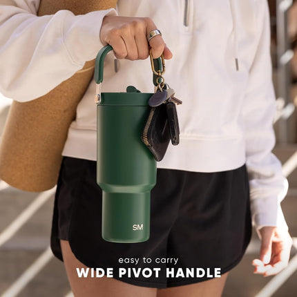 Simple Modern Trek Pivot | 30oz Flip Straw Tumbler with Handle | Water Bottle & Boot | Interchangeable Straw & Chug Lids | Insulated Stainless Steel Jug | Gym Sports Outdoors | Supersonic Blue