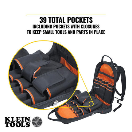 Klein Tools 80113 Tradesmen Backpack Kit with 39-Pocket Tradesman Pro Tool Backpack and Non-Contact Voltage Tester Pen, 2-Piece
