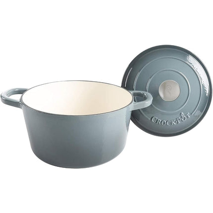 Crock Pot 69143.02 Artisan Faitout rond en fonte émaillée de 6,6 litres, gris ardoise