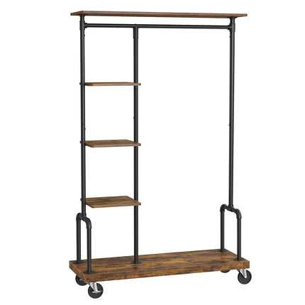 VASAGLE Clothes Rack, Clothing Rack on Wheels, 5-T