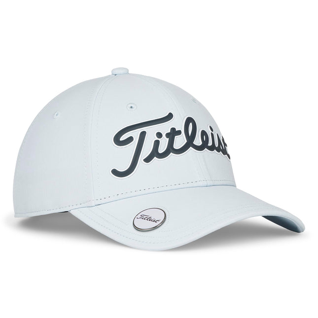 Gorra de golf Titleist para mujer, con marcador de bola Performance Standard, azul claro/azul marino/blanco