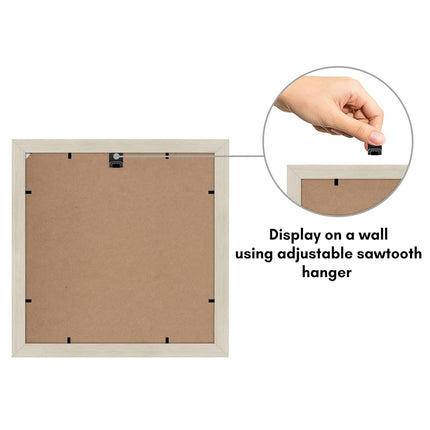 Americanflat 11x11 Picture Frame in Light Wood - Displays 8x8 With Mat and 11x11 Without Mat - Composite Wood with Shatter Resistant Glass - Horizontal and Vertical Formats for Wall
