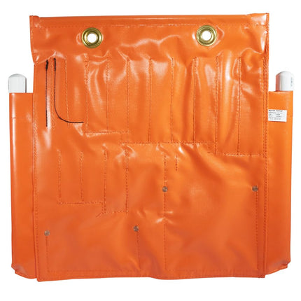 Klein Tools 51828 Tool Apron, Made in USA, 18-Inch Aerial Apron with 8 Pockets and Tool Pouches, Loops and Hooks in Hi-Viz Orange