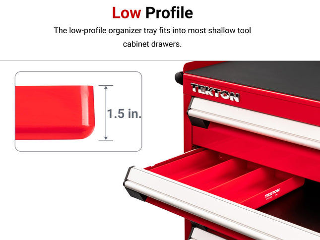 TEKTON 3-Compartment Organizer Tray (Red) | OTD11203 | Made in USA
