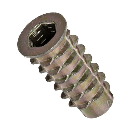 E-Z Lok Threaded Insert, Zinc, Hex-Flanged, 1/4"-2