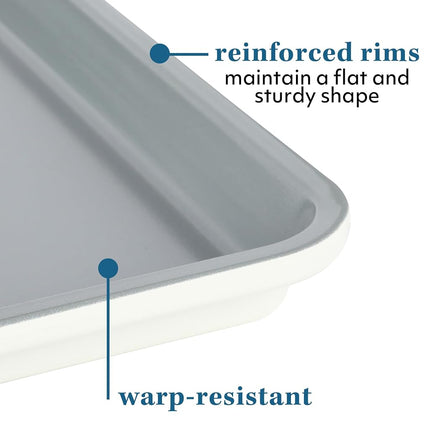 Sur La Table Kitchen Essentials Bake Sale 13 X 9 Inch PFA Free Ceramic Nonstick Cookie/Baking Sheet - Linen White