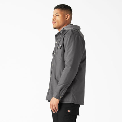 Chaqueta camisa con capucha de forro polar Dickies de hombre con DWR, color pizarra, 4X Tall