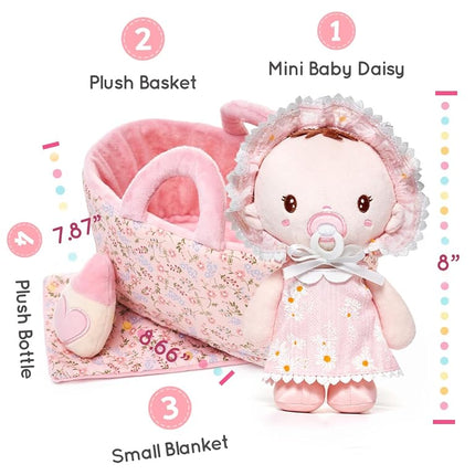 LeyaDoll Soft Plush Baby Doll Set 9'', First Baby Doll Accessories