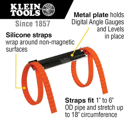Klein Tools 80155 2-Piece Digital Electronic Level and Angle Gauge Set with LED Angle Alert, Plumber's Kit Straps, 0-90 and 0-180 Degrees