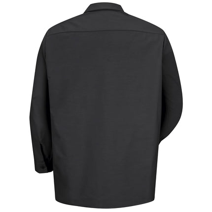 Red Kap Men's Industrial Work Shirt, Regular Fit, Long Sleeve Utility Button, Black, Medium