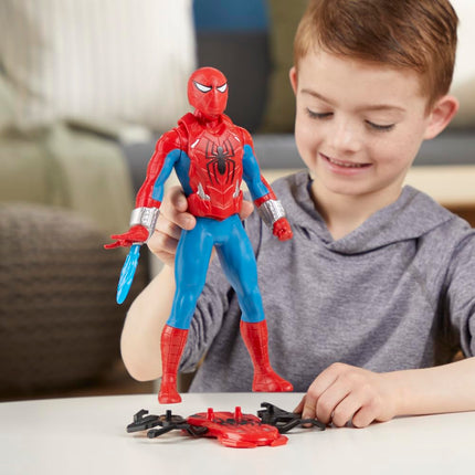 Marvel Spider-Man Thwip Blast Spider-Man Action Figure with Accessories, 11-Inch-Scale Super Hero Toys for Kids Ages 4 and Up