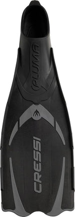 Cressi Adult Pluma Fins - Fluid Flutter Swimming Fins - Polypropylene Flippers - Snorkelling & Freediving Use - Dark - 7/8