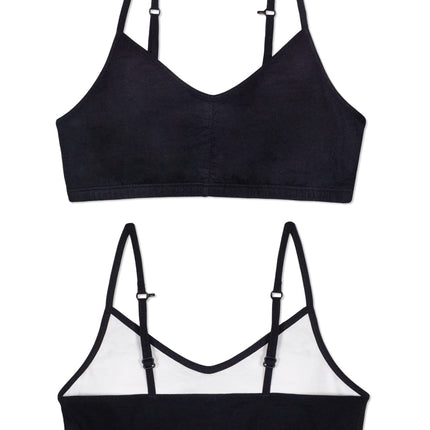 Sostén para niñas con almohadillas removibles Fruit of the Loom, paquete de 2, tono nude claro/negro, 36