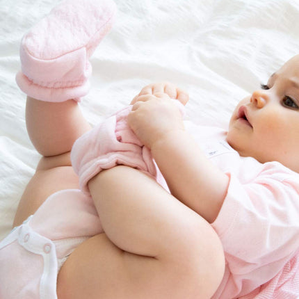 Burt's Bees Baby Unisex Bebé - Botitas para bebé, Pantuflas calcetín ajustables de algodón orgánico para bebé