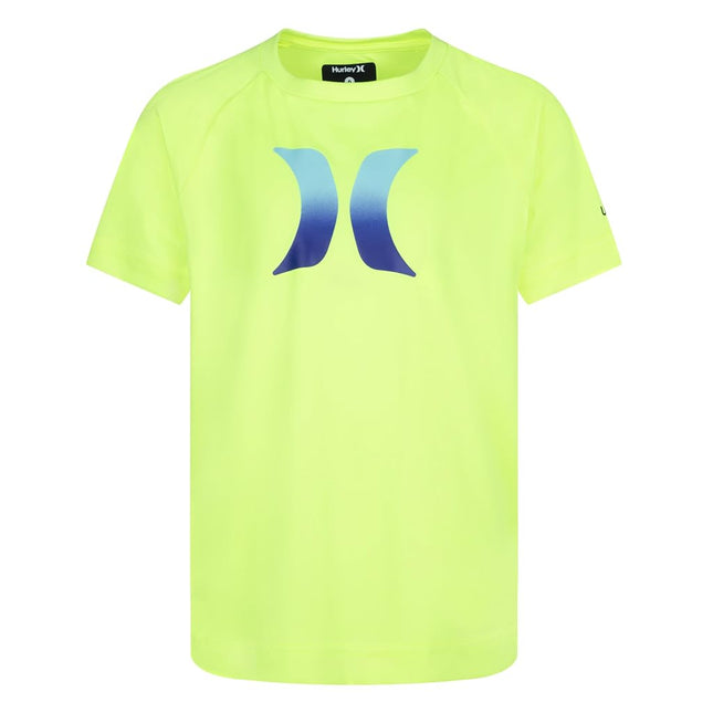 Hurley Boy's Dri-Fit One and Only Graphic T-Shirt (Little Kids), Volt/Icon, X-Large