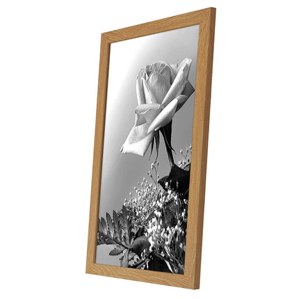 Americanflat 12x18 Poster Frame in Oak with Polished Plexiglass - Horizontal and Vertical Formats with Included Hanging Hardware