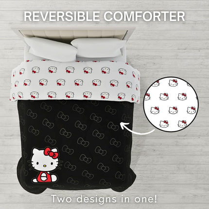 Franco Collectibles Hello Kitty Bedding Super Soft Cozy Microfiber Reversible Comforter, Queen, (Officially Licensed Product)