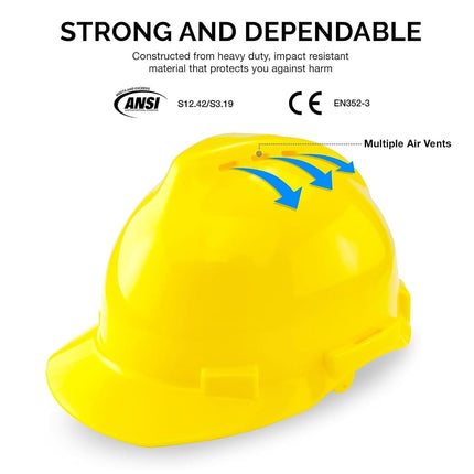 NEIKO 53880A 5-in-1 Forestry Safety Helmet with Hearing and Face Shield Protection | Heavy Duty Construction Hard Hat | Removable Ear Muffs | Steel Mesh and Polycarbonate Visors | Adjustable Size