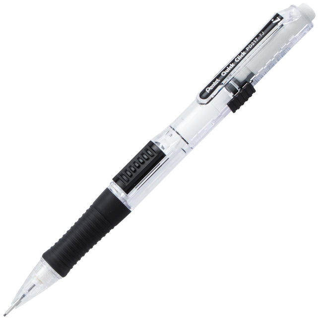 Portaminas Pentel Quick Click, (0.7mm), Incluye Mina de Repuesto y Borradores, Paquete de 8 Lápices (PD217LEBP8)