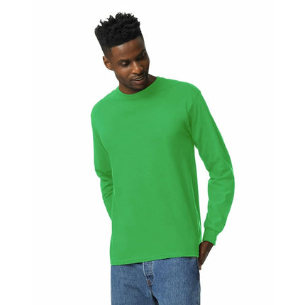 Gildan Men's Ultra Cotton Long Sleeve T-Shirt, Style G2400, Multipack, Irish Green (3-Pack), L (Pack of 3)