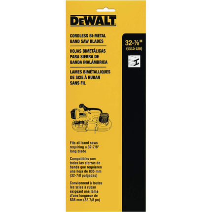 DEWALT Portable Band Saw Blade, 32-7/8-Inch, .020-Inch, 18 TPI, 3-Pack (DW3983C), Silver
