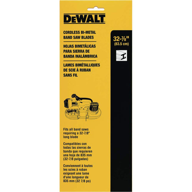 DEWALT Portable Band Saw Blade, 32-7/8-Inch, .020-Inch, 18 TPI, 3-Pack (DW3983C), Silver