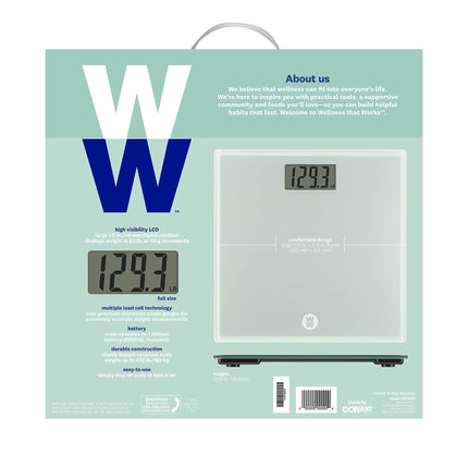 Básculas Weight Watchers de Conair, Báscula digital de baño para peso corporal en acabado Mármol Blanco