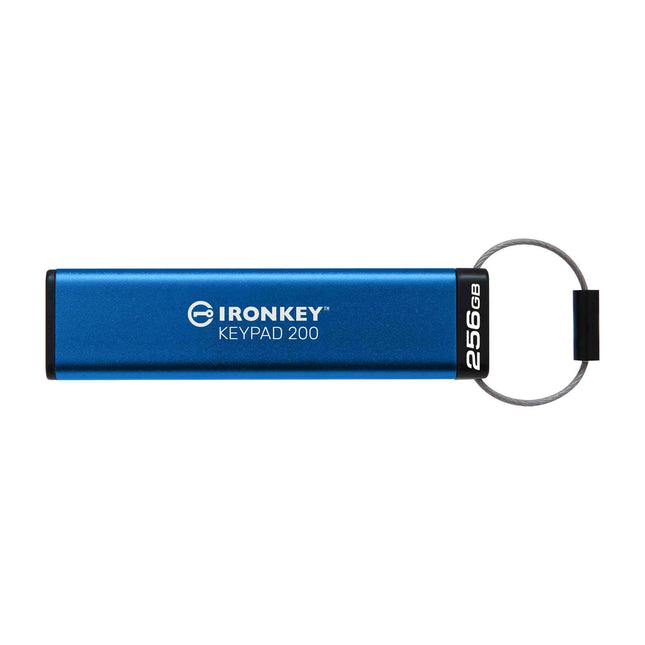 Kingston IronKey Keypad 200, unidad flash USB cifrada por hardware Tipo A, FIPS 140-3 Nivel 3 (Pendiente) con cifrado de hardware XTS-AES de 256 bits - IKKP200/256GB