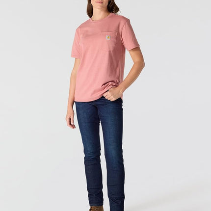 Carhartt Women's Loose Fit Heavyweight Short-Sleeve Pocket T-Shirt (Also Available in Plus Sizes), Rose Tint Heather, M