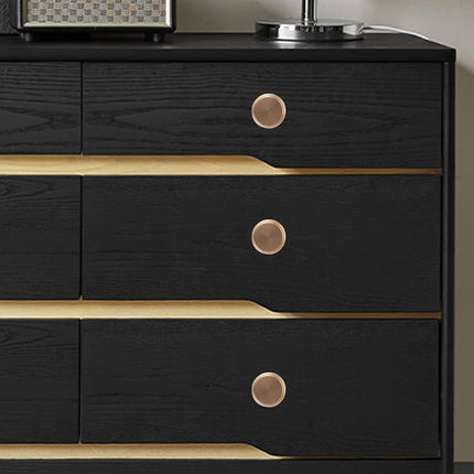 BUKOBYHE 20 Pack Matte Black and Champagne Bronze Cabinet Knobs - Knurled Drawer Handles for Kitchen Hardware, Cabinets, and Cupboards