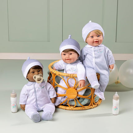 JC Toys 16" Soft Body Baby Doll with Down Syndrome/African American/Brown Hair/Magic Milk Bottle/Realistic & Inclusive