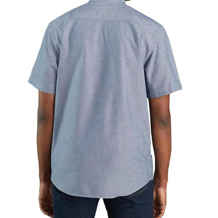 Carhartt Men's Original Fit Short Sleeve Shirt Work Utility Button, Denim Blue Chambray, XXL